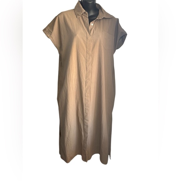 Zanzea collection women’s chocolate brown midi tunic dress button down sz M used - Picture 6 of 12